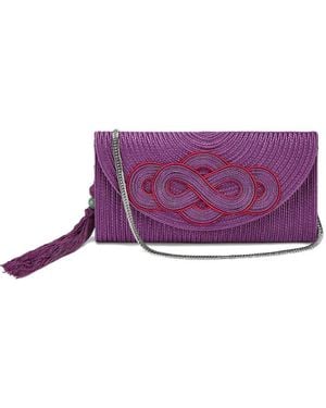 Shanghai Tang Tang Infinity Chinese-Knot Clutch Bag - Purple