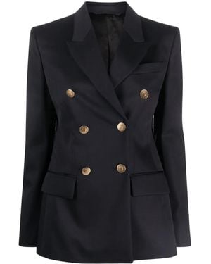 Givenchy Double-Breasted Peak-Lapel Blazer - Black