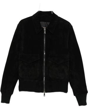 Giorgio Brato Flap-Pocket Zip-Front Suede Jacket - Black