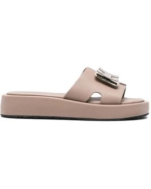 SERGIO MORETTI FIRENZE Logo-Plaque Platform Sandals - Pink