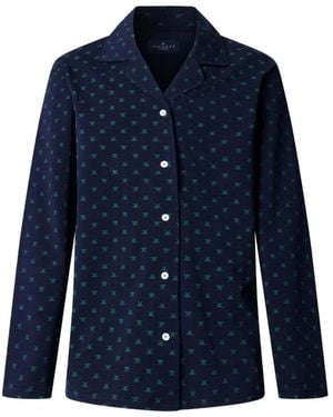 Hackett Pyjama Mit Logo-Print - Blau