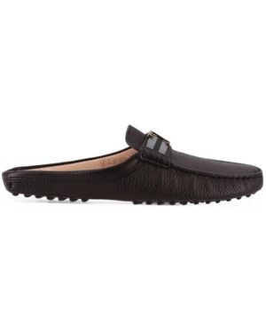 Tod's T Timeless Pebbled Leather Mules - White