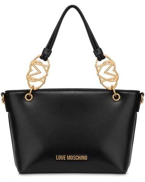 Love Moschino Logo-Lettering Tote Bag - Black