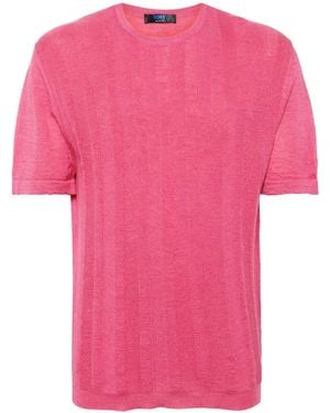 Kiton Ribbed-Knit T-Shirt - Pink