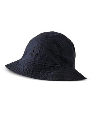 C.P. Company Logo-Embroidered Bucket Hat - Blue