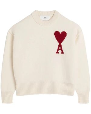 Ami Paris インターシャ セーター - ホワイト