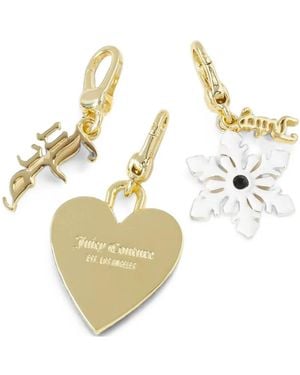Juicy Couture Logo-Engraved Snowflake Charms - Metallic