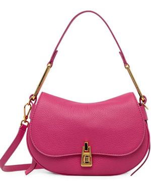 Coccinelle Grained Leather Shoulder Bag - Pink