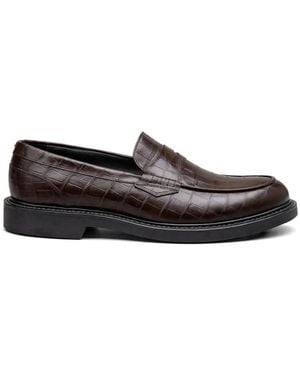 Canali Embossed-pattern loafers - Blanco