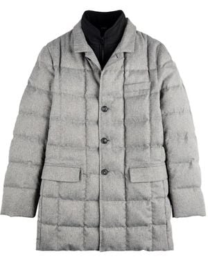 Fay Quilted Single-Breasted Coat - Gray