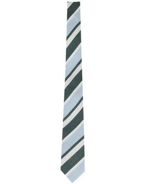 Tagliatore Corbata A Rayas - Blanco