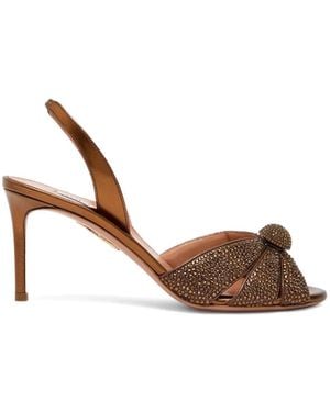 Aquazzura Crystal-Embellished Sandals - Brown