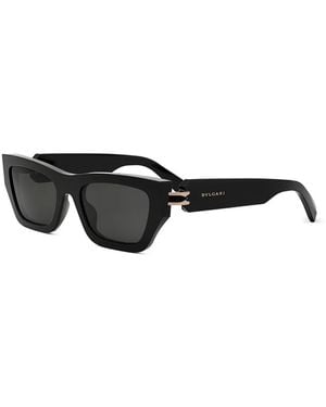 BVLGARI Geometric-Frame Sunglasses - Black