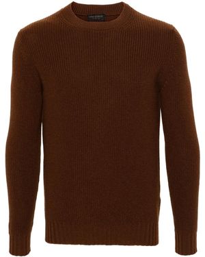 Dell'Oglio Ribbed-Knit Crew-Neck Jumper - Brown