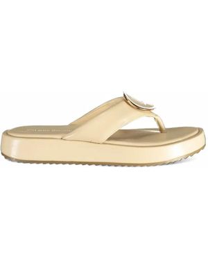 Laura Biagiotti Logo-Plaque Platform Sandals - White