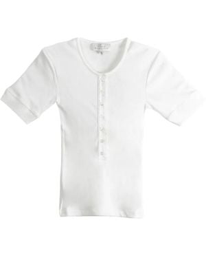 Studio Nicholson Sorin Ribbed-Knit Henley T-Shirt - White