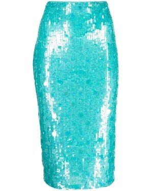 P.A.R.O.S.H. Sequin-Embellished Pencil Skirt - Blue