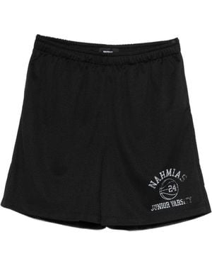 NAHMIAS Logo-Print Drawstring Shorts - Black