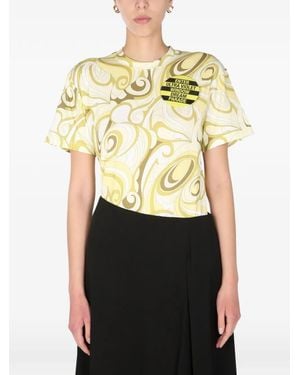 Raf Simons Patterned Crew Neck T-Shirt - Natural