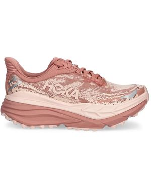 Hoka One One Stinson 7 Printed Lace-Up Trainers - Pink