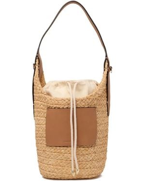 Helen Kaminski Leather-Pocket Bucket Bag - White