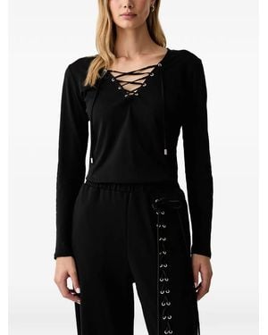 Liu Jo T-Shirt With Laces - Black