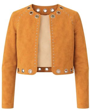 ZUT Darby Studded Suede Jacket - Orange