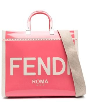 Fendi Logo-Print Tote Bag - Pink