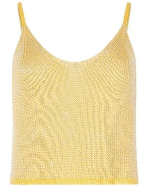 Paramidonna Top Bruna De Seda Sin Mangas - Amarillo