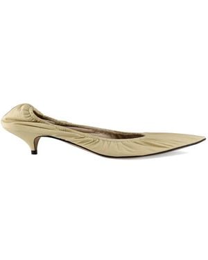The Row Liisa Elongated Almond-Toe Mules - Natural