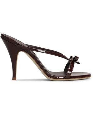 3Juin Natalia Bow-Detail Patent-Finish Sandals - Red