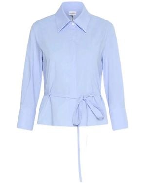 Marella Cut-Out Tie-Waist Shirt - Blue