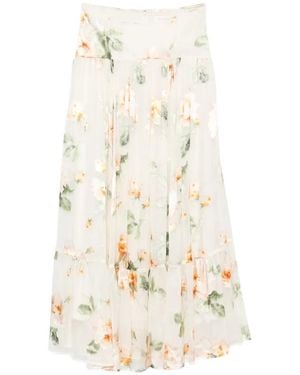 Zimmermann Carousel Maxirock Mit Blumenprint - Weiß