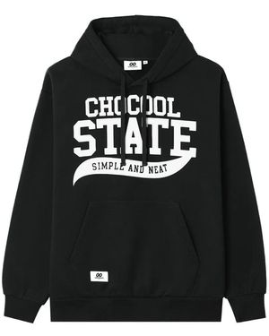 Chocoolate Logo-Print Drawstring Hoodie - Black