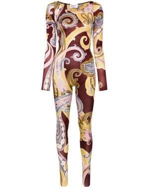 Wolford X Etro ペイズリーキャットスーツ - レッド