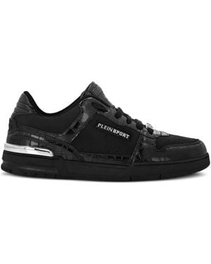 Philipp Plein Crocodile-Effect Panel Trainers - Black