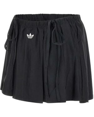 adidas Elasticated Pleated Mini Skirt - Black