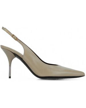 Versace Nyx Pointed-Toe Slingback Pumps - White
