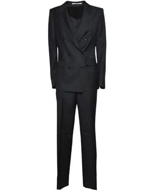 Tagliatore Parisian Double-Breasted Suit - Black