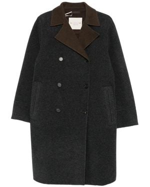 Max Mara Double-Breasted Notched-Lapels Coat - Black
