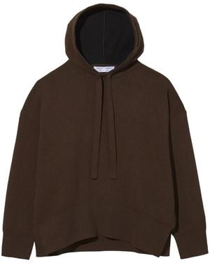 Proenza Schouler Drop Shoulder Knitted Hoodie - Brown