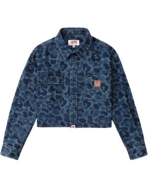 A Bathing Ape Buttoned Camouflage Jacket - Blue