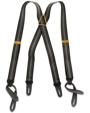 TAIGA TAKAHASHI Multi-Stripe Leather-Trim Braces - White