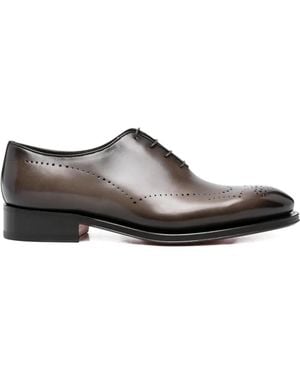 Santoni Perforated Oxford Shoes - Grey