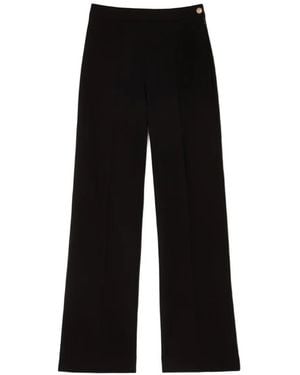 Sandro Button-Detail High-Waist Trousers - Black