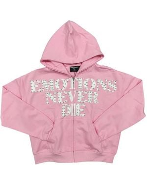 Mixed Emotions Hoodie Zippé End À Strass - Pink
