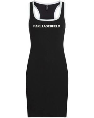 KARL LAGERFELD Essential Logo Sheer Beach Dress - Black