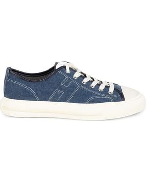 Hogan Sneakers mit Kontrastnähten - Blau