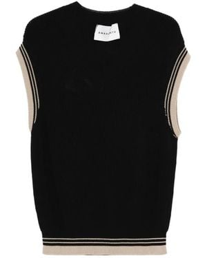 Amaranto V-Neck Vest - Black