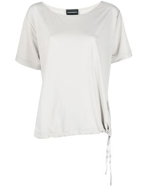 Emporio Armani Side-Tie Detail T-Shirt - White